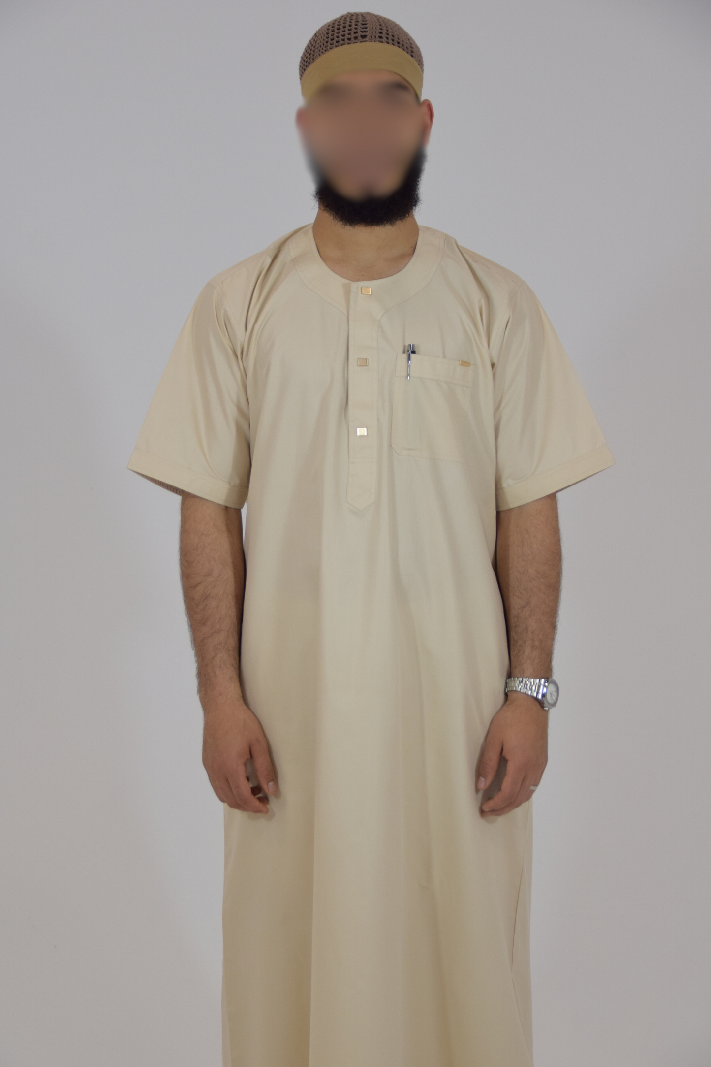 Thobes Hannawi Manga Corta (Beige)