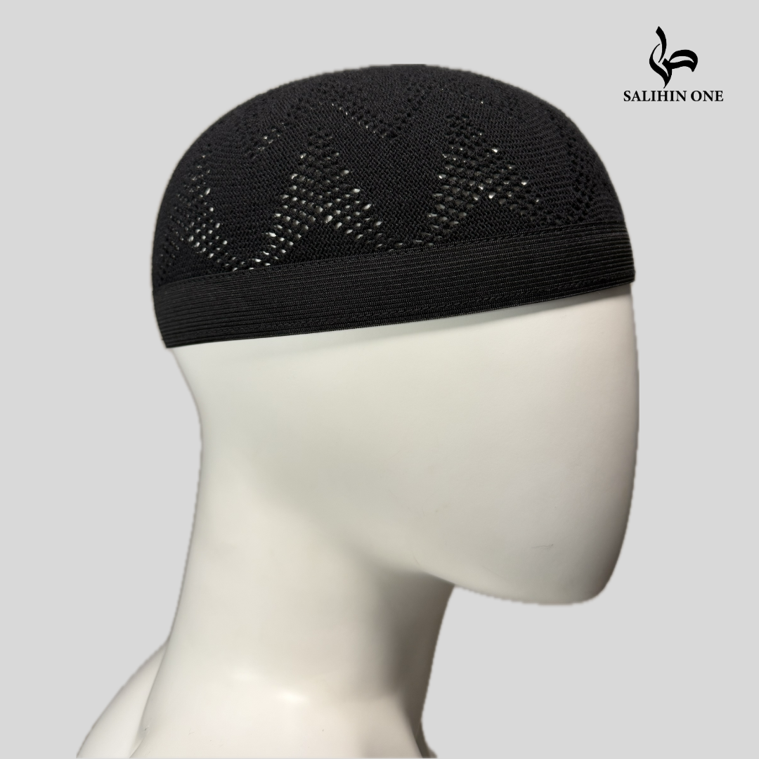 Kufi Negro con Borde Elástico