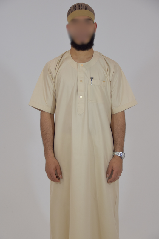 Thobes Hannawi Manga Corta (Beige)