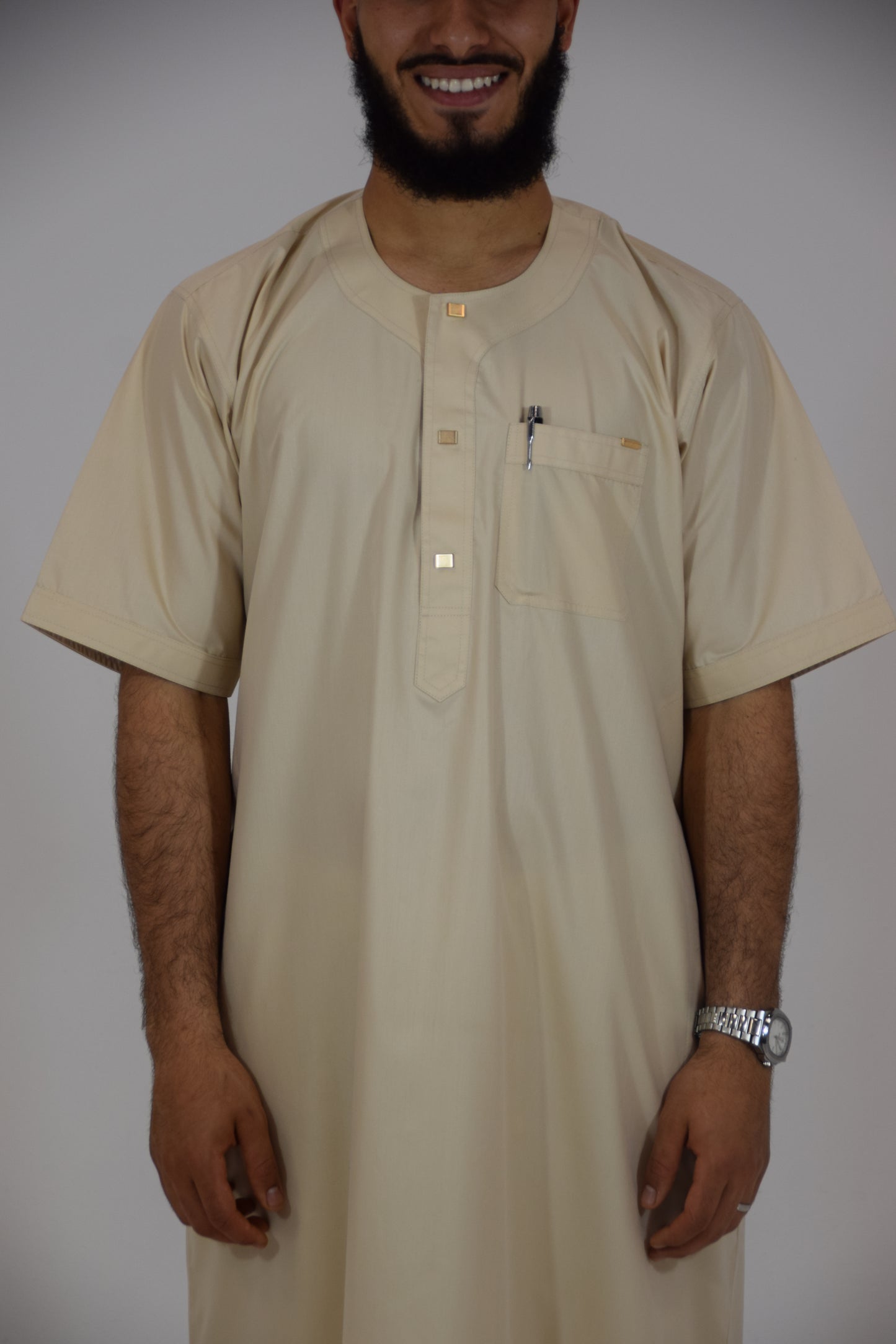 Thobes Hannawi Manga Corta (Beige)