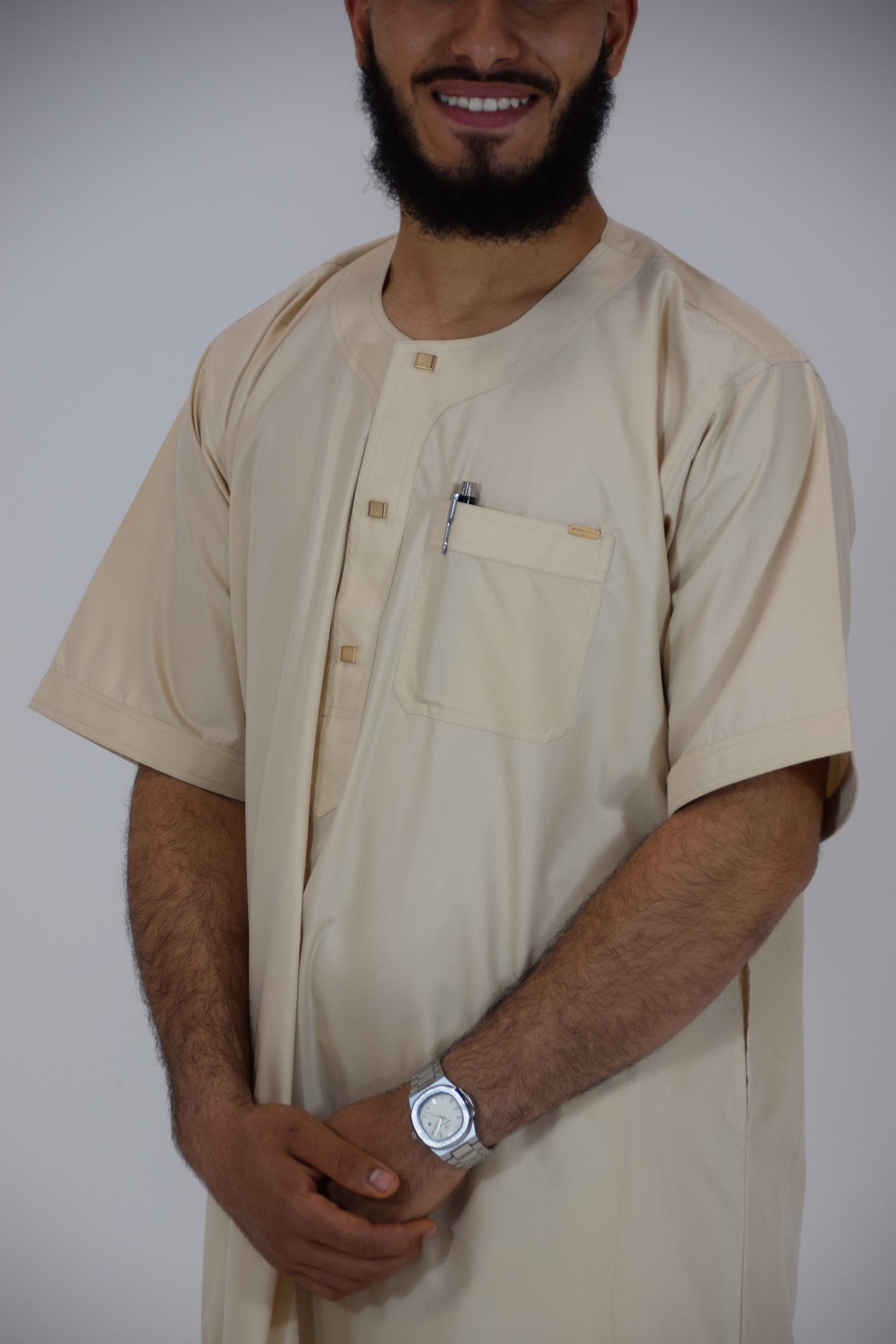 Thobes Hannawi Manga Corta (Beige)
