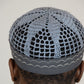 Kufi Egipcio Bordado Clásico – Azul claro y Gris