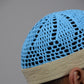 Kufi Egipcio Bordado Clásico – Azul cielo y beige