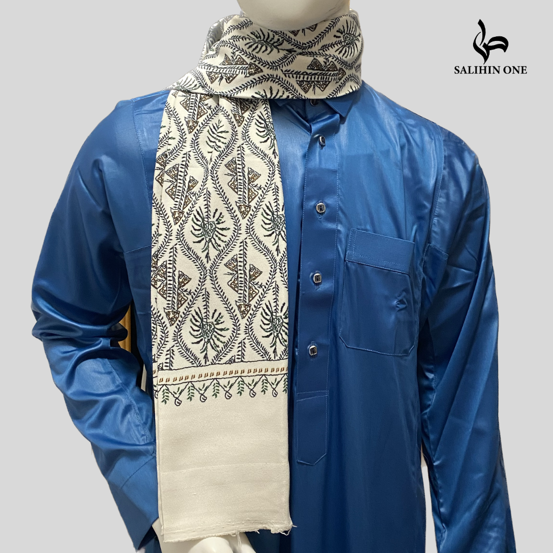 Bufanda Egipcia con Diseño Artesanal [2] - Blanco